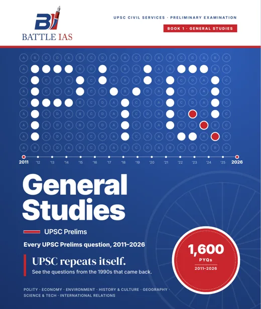 UPSC Prelims PYQ Book 1, General Studies, 2011 to 2026 cover