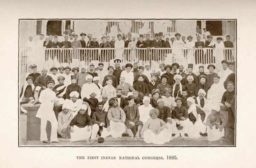 Delegates at the first session of the Indian National Congress, Bombay, 1885