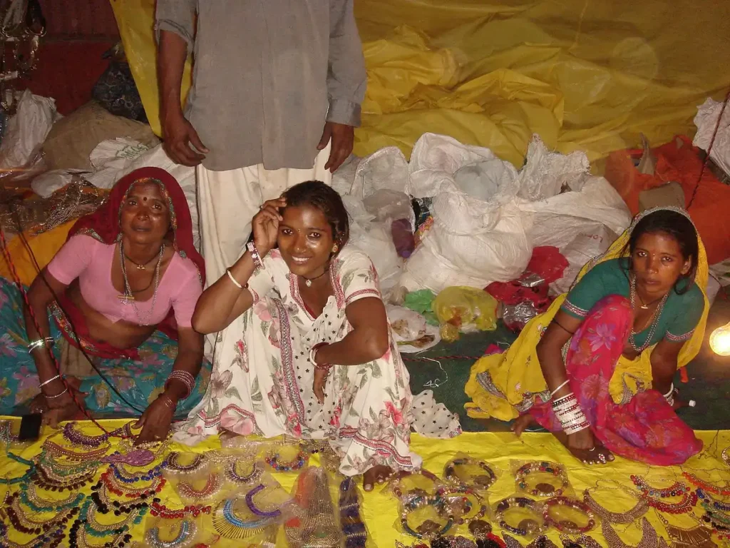 Indian women in national clothes sari