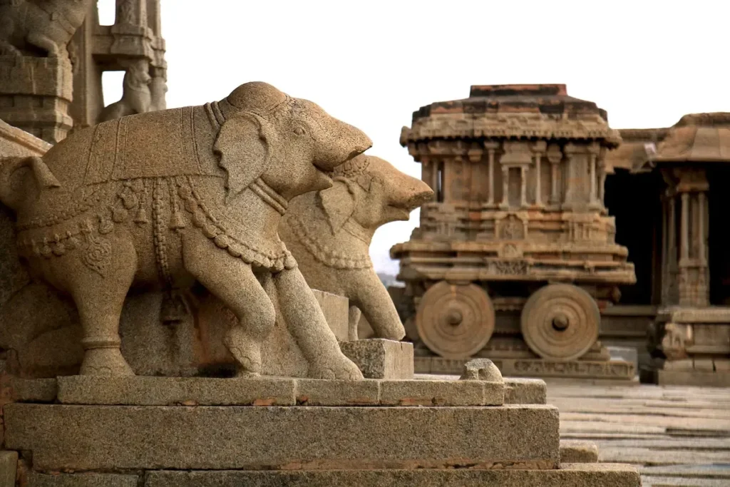The stone chariot of the Vijaya Vittala temple at Hampi, Karnataka