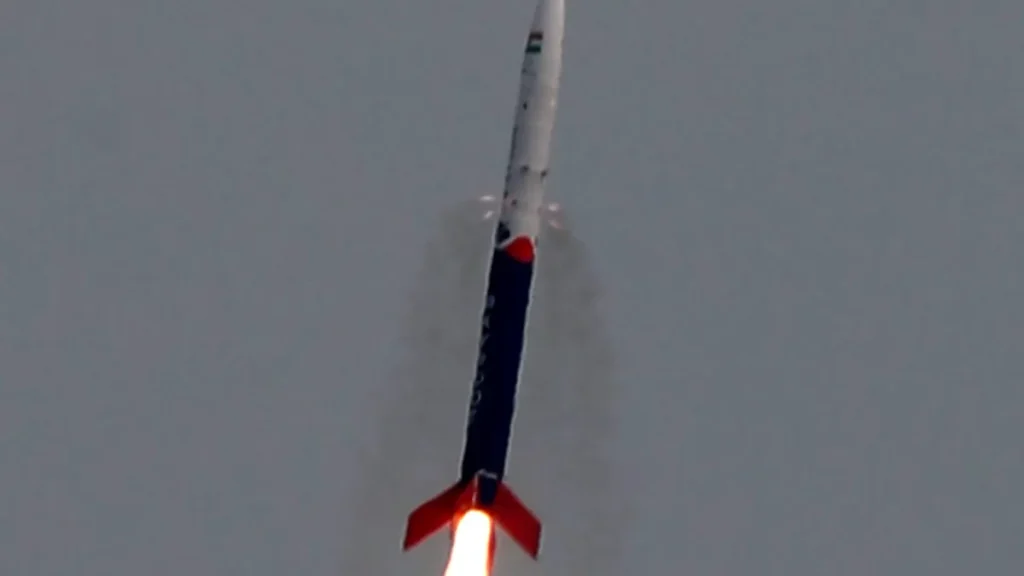 Skyroot Aerospace Vikram-S rocket lifting off from Sriharikota in November 2022