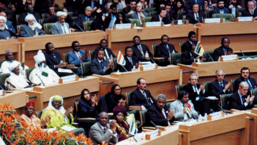 Delegates seated at a summit of the Organisation of Islamic Cooperation