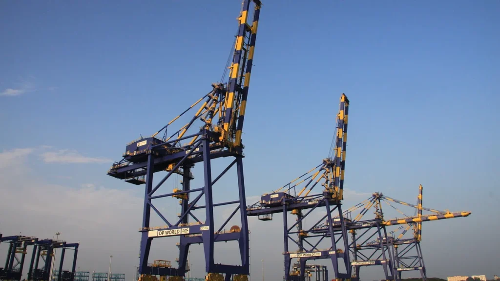 Ship-to-shore container cranes at the Vallarpadam International Container Transhipment Terminal, Kochi