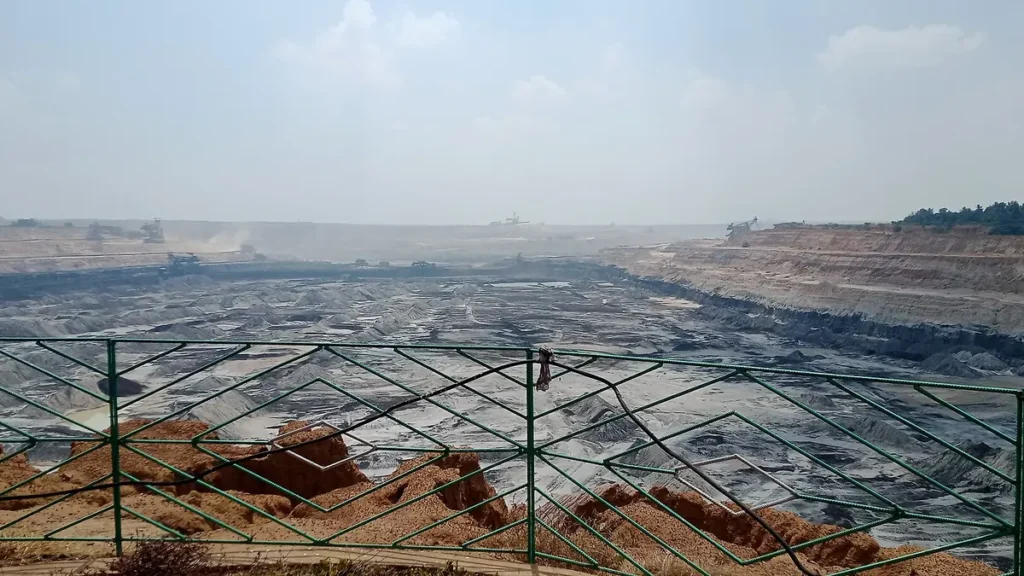 Terraced open-cast lignite mine at Neyveli, Tamil Nadu
