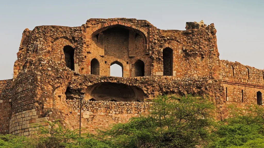 The walls of Purana Qila, the Old Fort, in Delhi