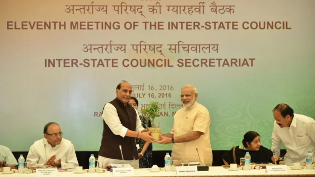 Prime Minister Narendra Modi at the 11th meeting of the Inter State Council