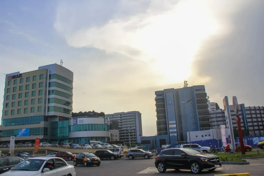 The skyline of Accra, capital of Ghana