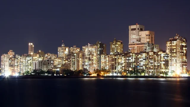 Mumbai skyline at night, India's financial capital