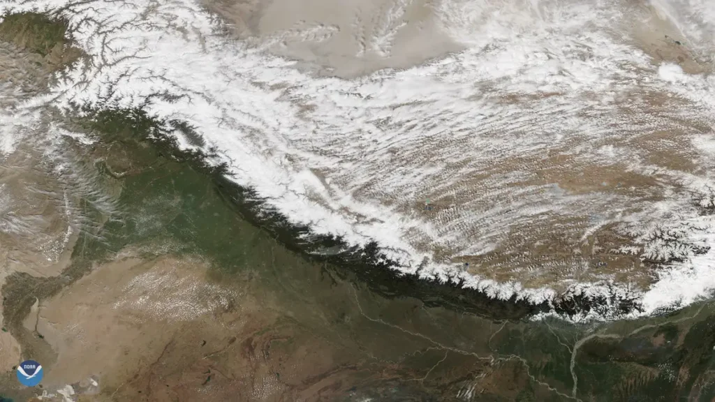 NOAA-20 Shows Snowpack Within The Himalayas (NESDIS 2020-04-02)