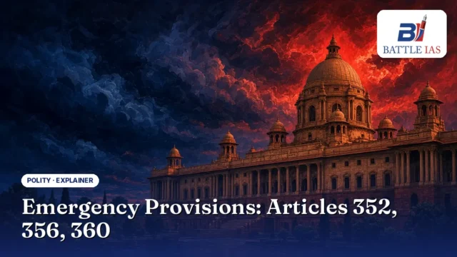 Emergency provisions in the Indian Constitution: Articles 352, 356 and 360 explained for UPSC