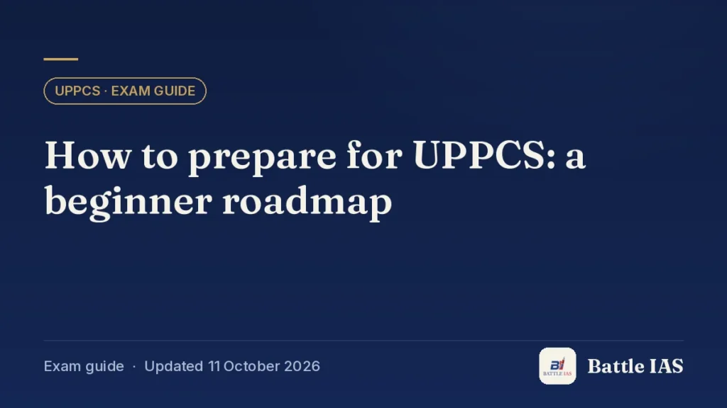 How to prepare for UPPCS: a beginner roadmap: Battle IAS exam guide card