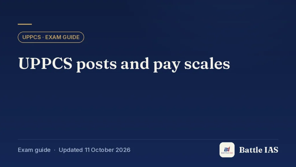 UPPCS posts and pay scales: Battle IAS exam guide card