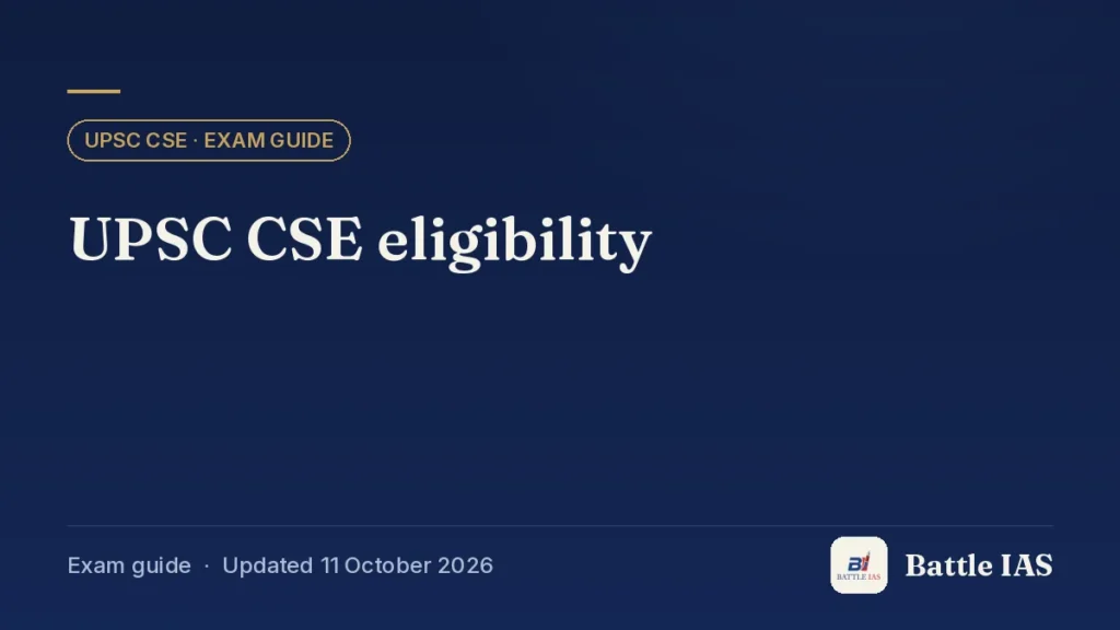 UPSC CSE eligibility: Battle IAS exam guide card