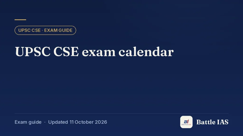 UPSC CSE exam calendar: Battle IAS exam guide card