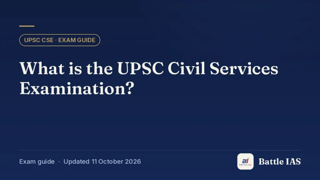 What is the UPSC Civil Services Examination?: Battle IAS exam guide card