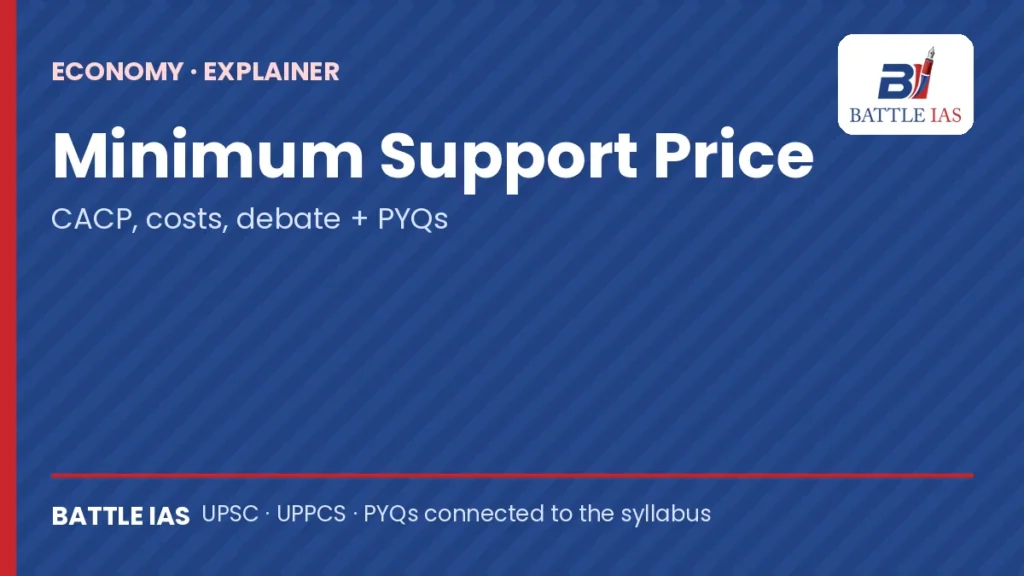 Minimum Support Price explained for UPSC