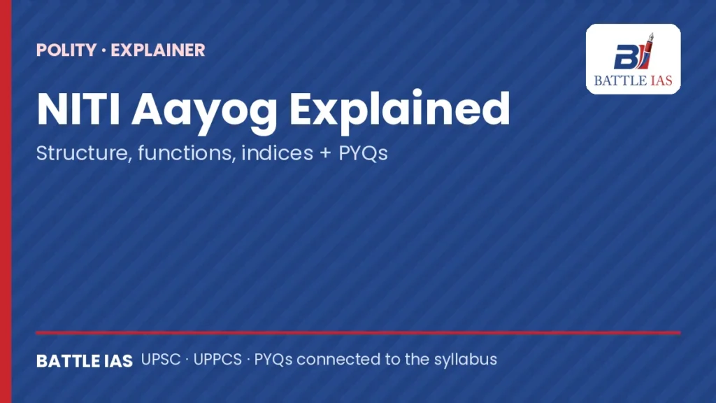 NITI Aayog structure and functions explained for UPSC