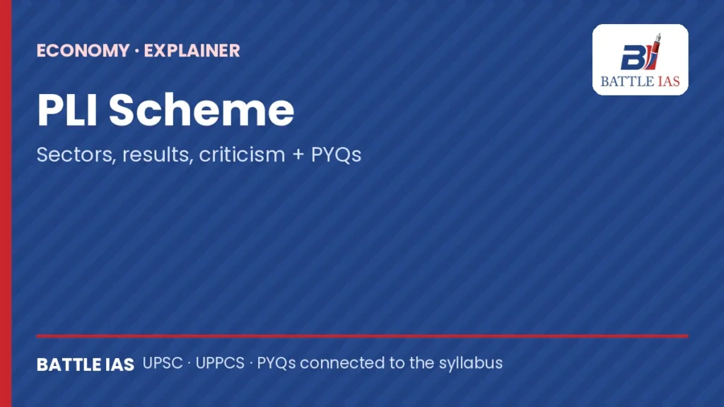Production Linked Incentive scheme explained for UPSC