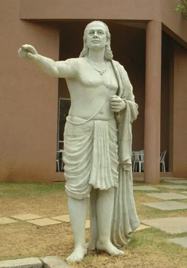 A modern statue of Aryabhata at IUCAA, Pune. No portrait of him survives; the face is imagined