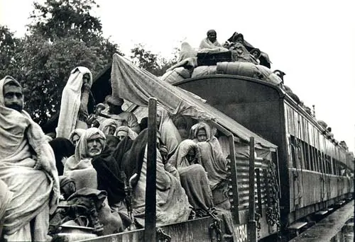 A refugee train in Punjab, 1947