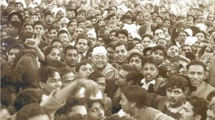 Subhas Chandra Bose, then Congress President, at Lahore, November 1938