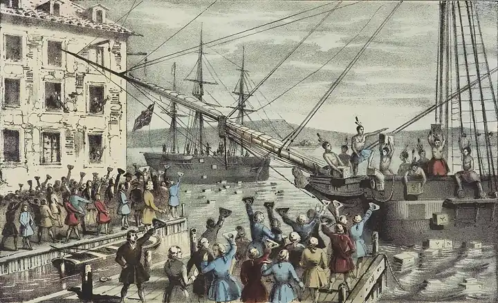 The Destruction of Tea at Boston Harbor (1846)