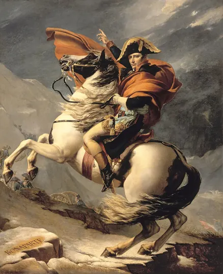 Workshop of David, Bonaparte Crossing the Grand Saint-Bernard Pass (1801–05)