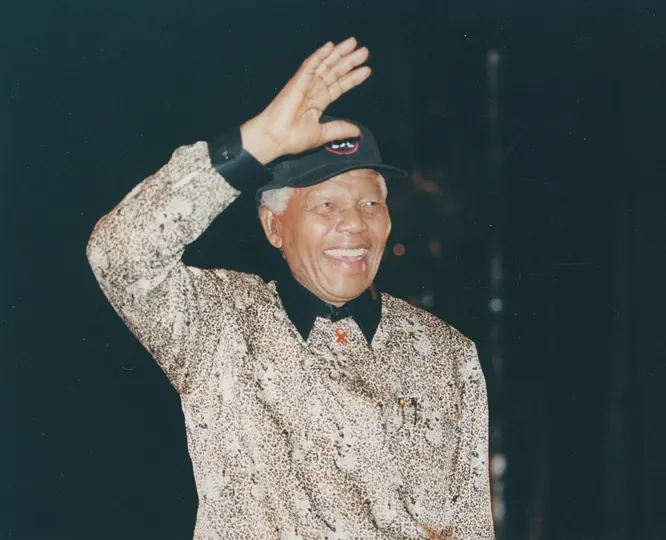 Nelson Mandela in London, April 2000