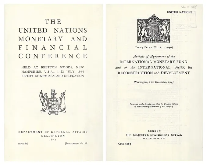 Bretton Woods conference report and the IMF and IBRD Articles of Agreement