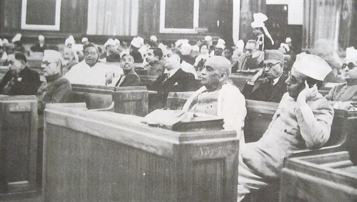 Members seated on the first day of the Constituent Assembly of India