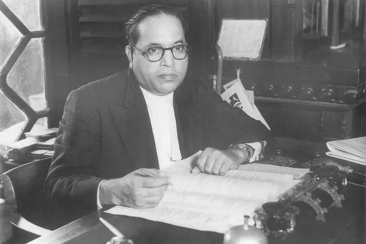 Dr B. R. Ambedkar, chairman of the Drafting Committee, in 1950