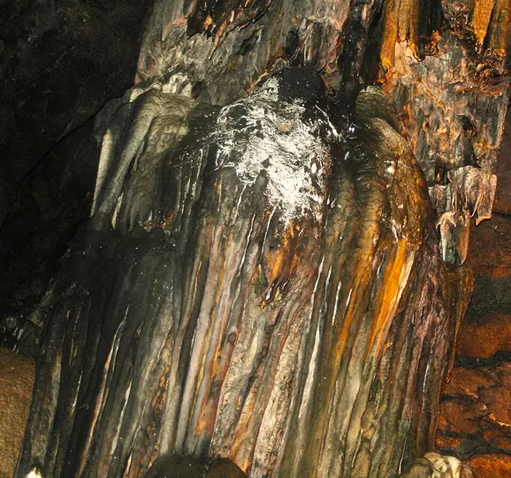 Dripstone formations in the Borra Caves, Visakhapatnam district, Andhra Pradesh