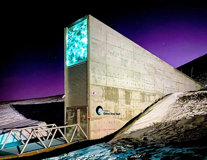 Entrance to the Svalbard Global Seed Vault, Norway: a global back-up for crop seeds