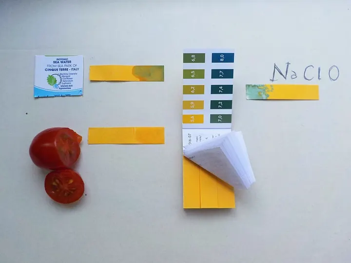 Universal indicator paper changes colour with pH